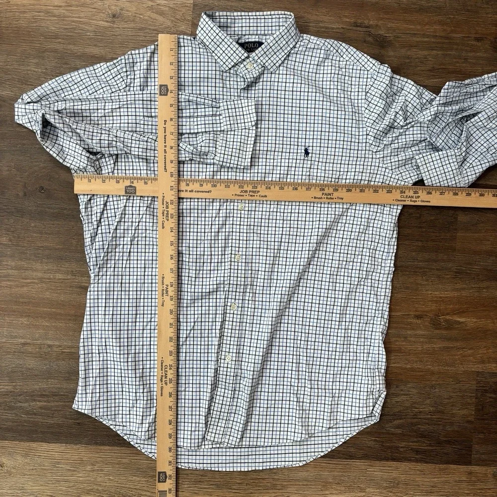 Polo Ralph Lauren Classic Fit Performance Button Up Shirt Men's Sz XL White Blue